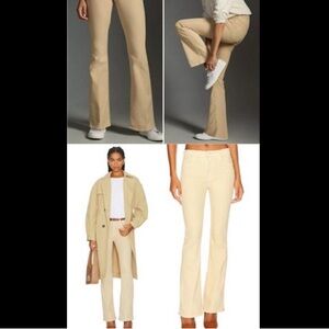 Mother The Weekender Beige Flare Jean in Chalk It Up 28 EUC